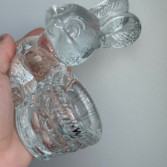 Vintage Anthropomorphic Easter Bunny Rabbit Candle Holder Goebel Crystal Glass - Picture 10 of 16